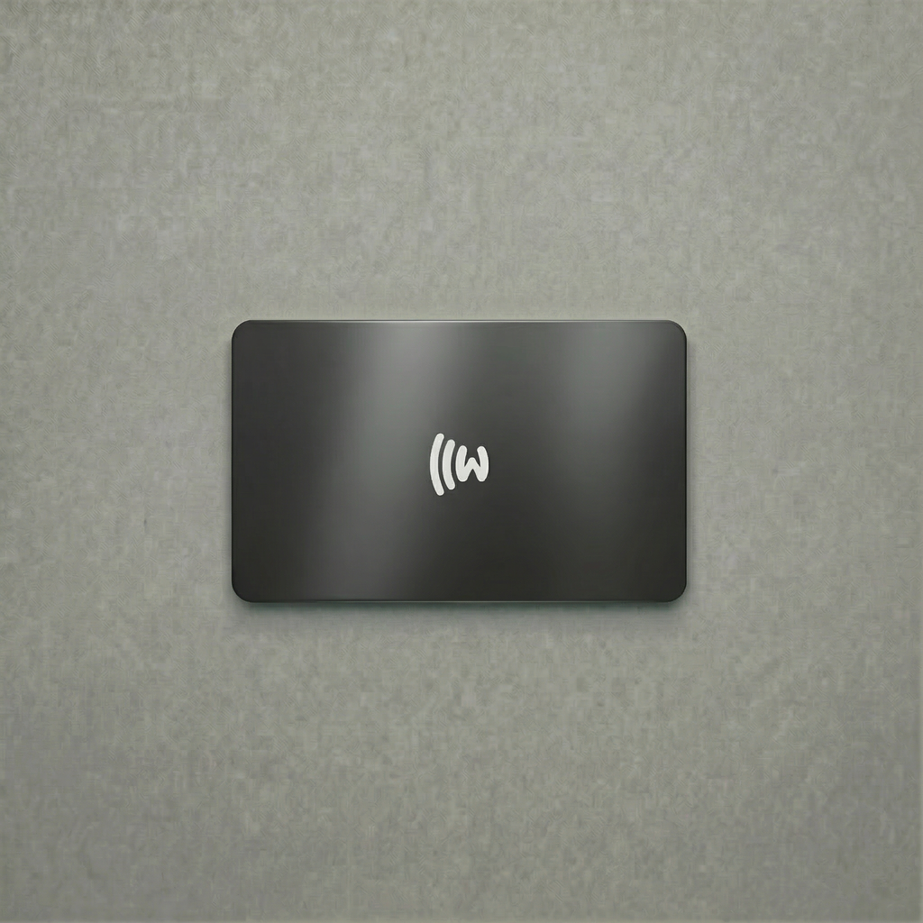 WaveTag Černá vizitka z kovu s vlastním designem