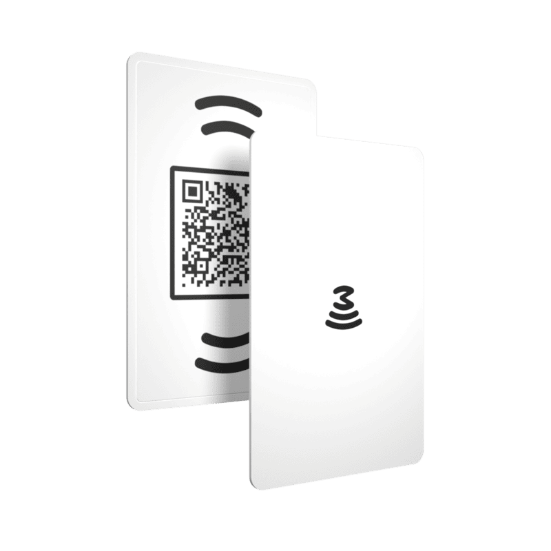 WaveTag Bílá vizitka z kovu s vlastním designem