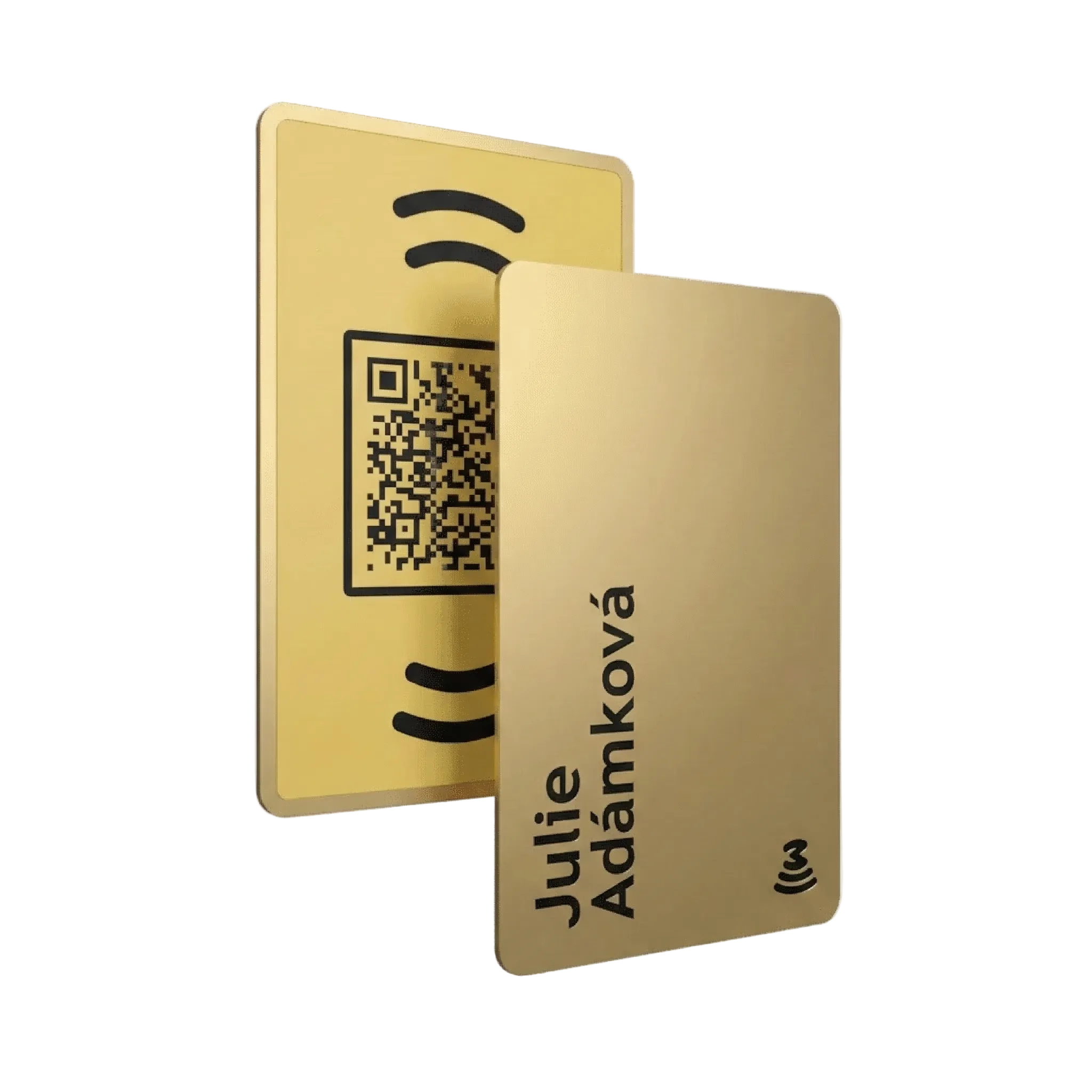 WaveTag pozlacená vizitka z kovu s vlastním designem