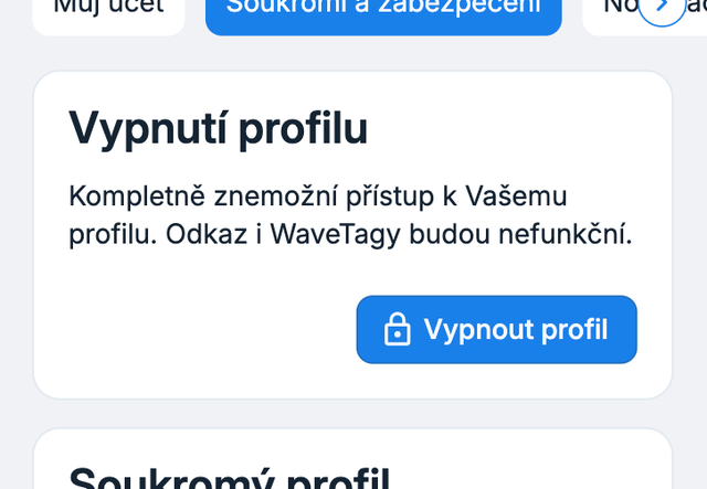 Vypněte/zapněte si profil