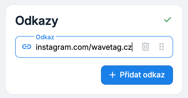 Vložte odkaz do profilu