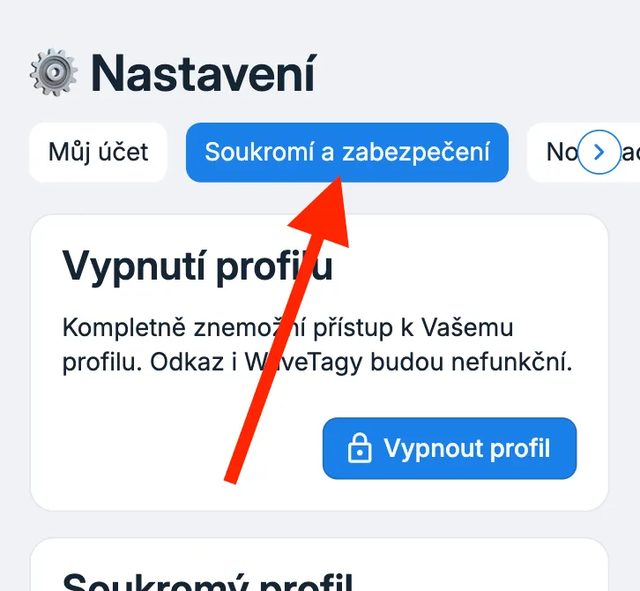 Přejděte do profilového systému